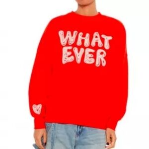 Red  'Whatever' Sweatshirt Forever 21 -Worn On TV ! size 3X